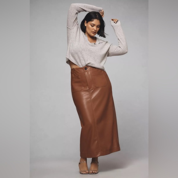 The Colette Maxi Skirt by Maeve: Faux-Leather Edition